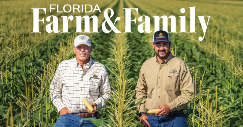 Two farmers with corn from the Florida Farm & Family magazine.