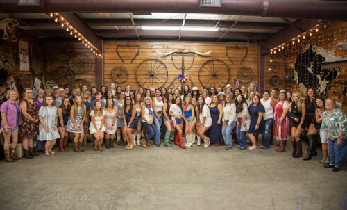 Group photo at the Line Dancing for Charity event, held Aug. 1 at Molasses Junction in Elkton.